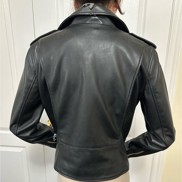 Zara Basic Leather Jacket - Picture 4 of 6